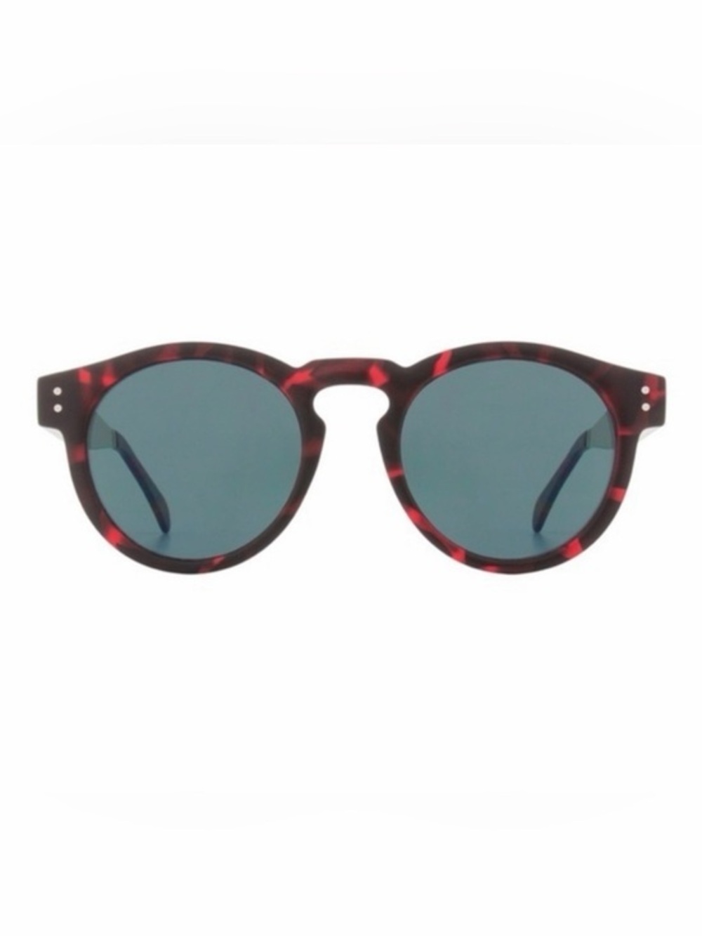 KOMONO Clement Tortoise Silver Sunglasses (NEW) red round